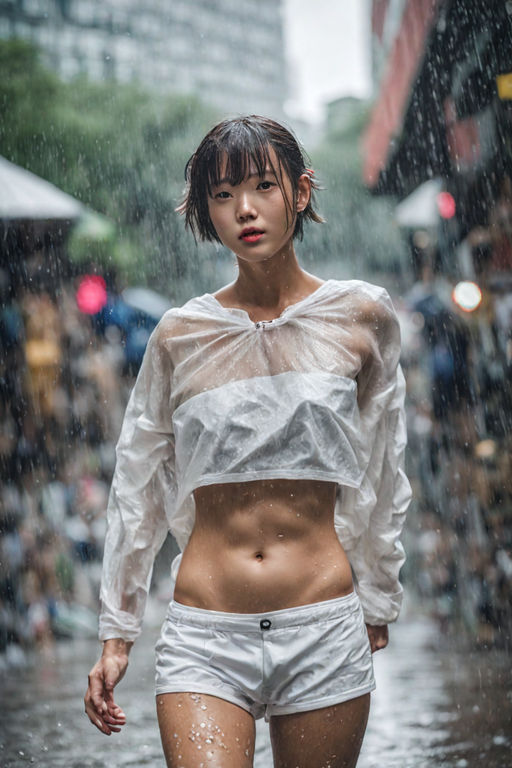 wear a wet see-through white T-shirt - Playground