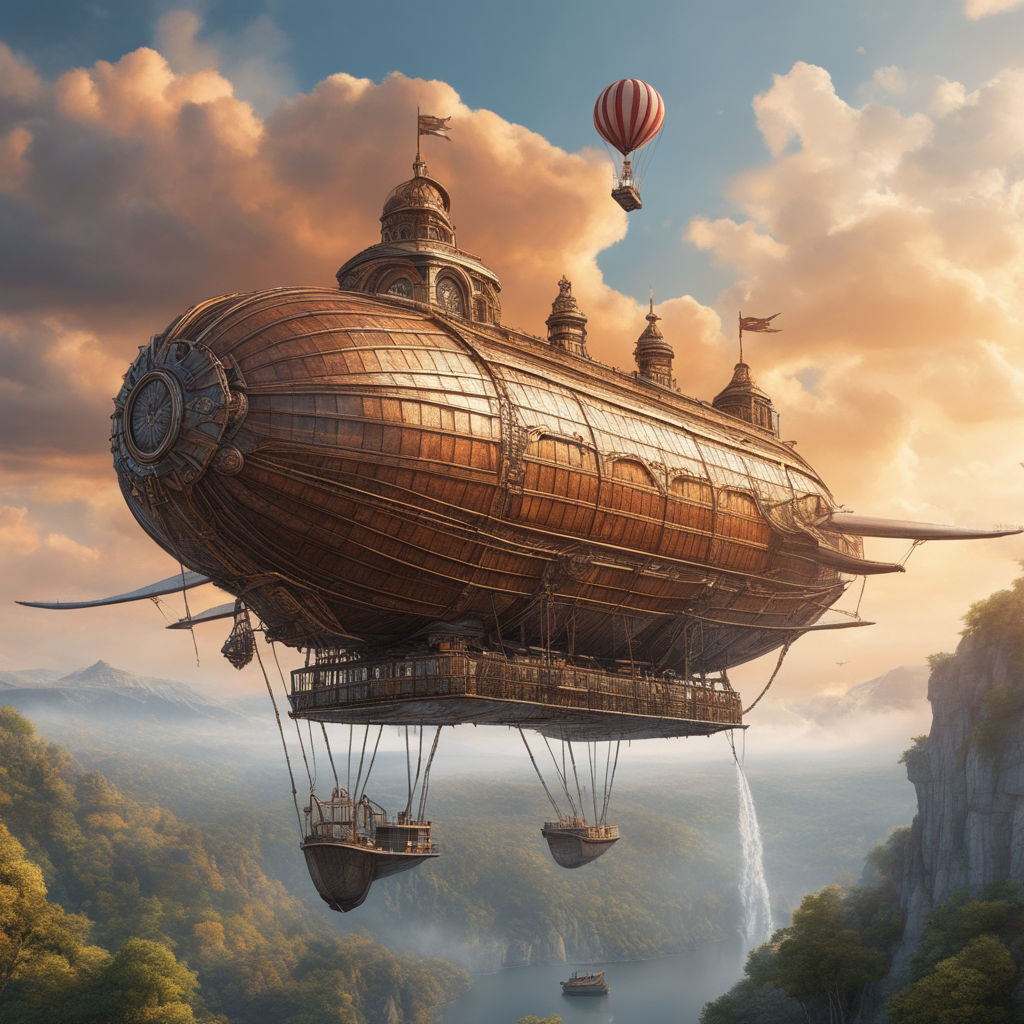 steampunk airship wallpaper