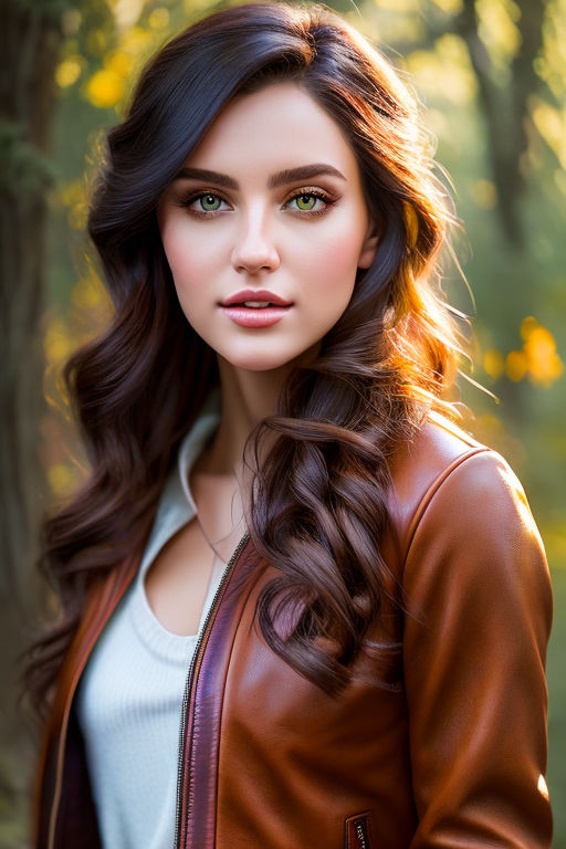 pretty girl with brown hair and hazel eyes