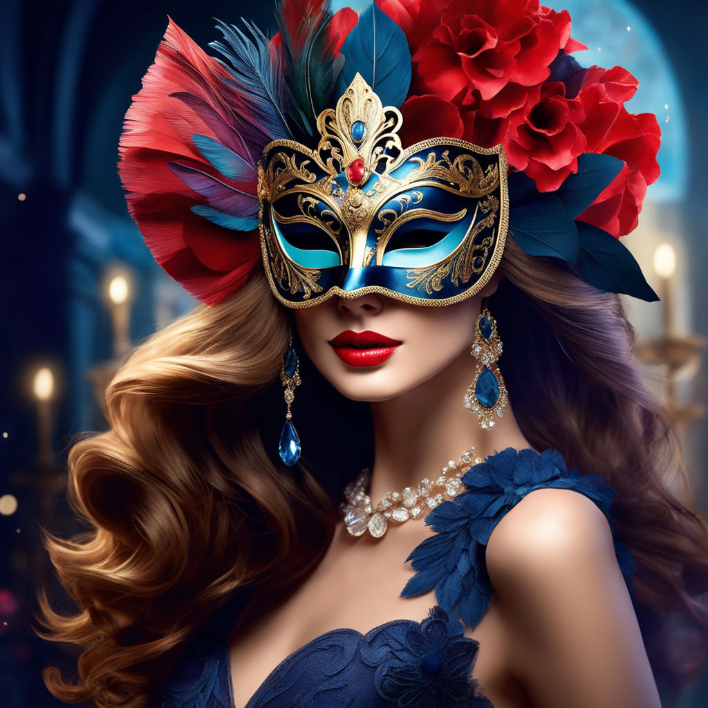 Venetian Masquerade Mask and Tiara Image Prompt - Midjourney