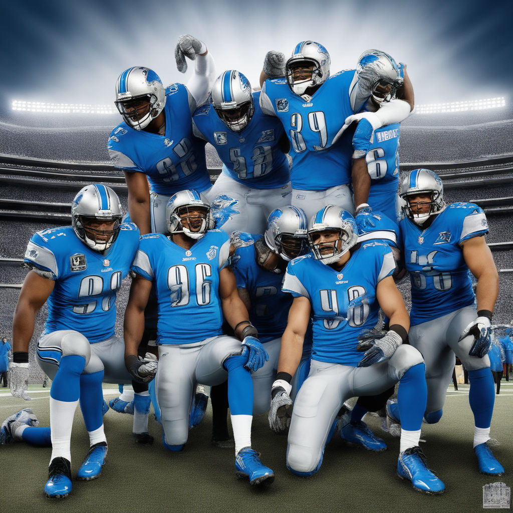 facial portrait of nfl detroit lions uniform - Playground AI