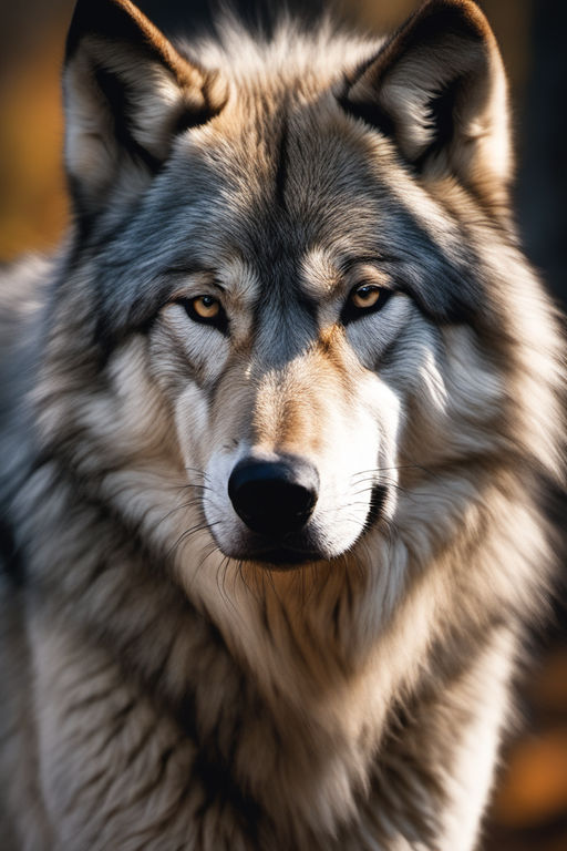 gray wolf face blue eyes