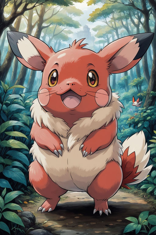 new eeveelution, original artwork by Ken Sugimori, Stable Diffusion