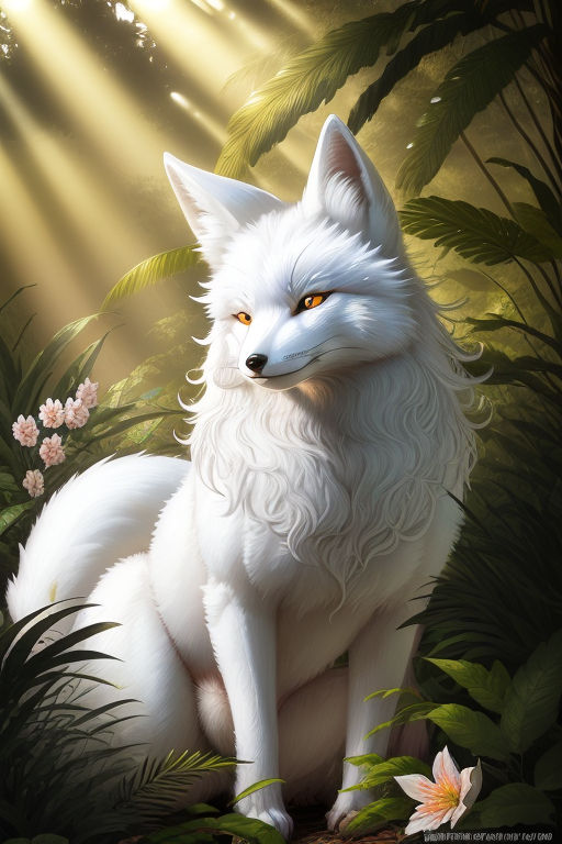 HD wallpaper anime fox girl white hair animal ears sword birds  flowers  Wallpaper Flare