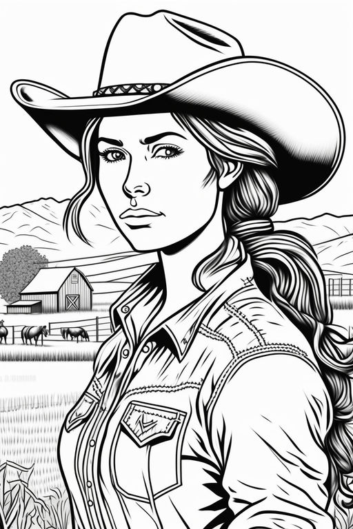 girl farmer coloring pages