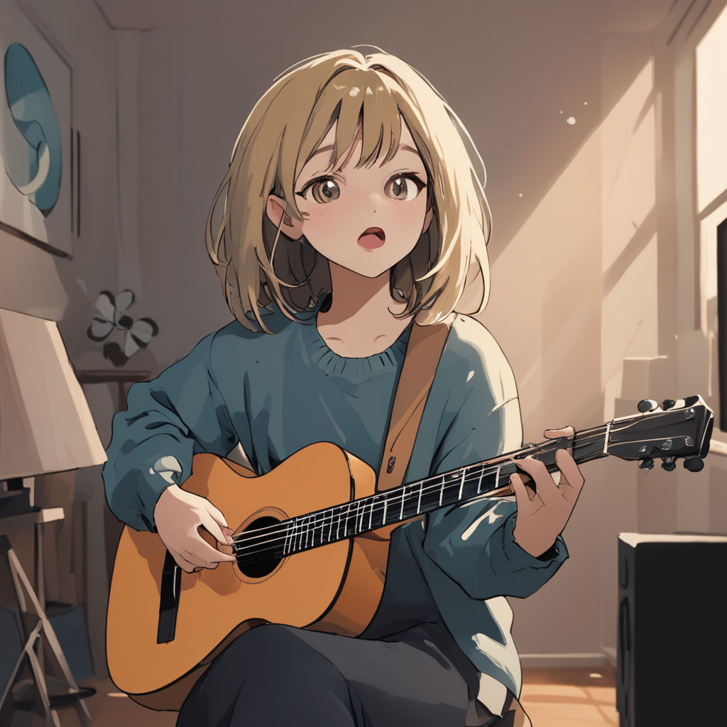 anime guitar girl icon