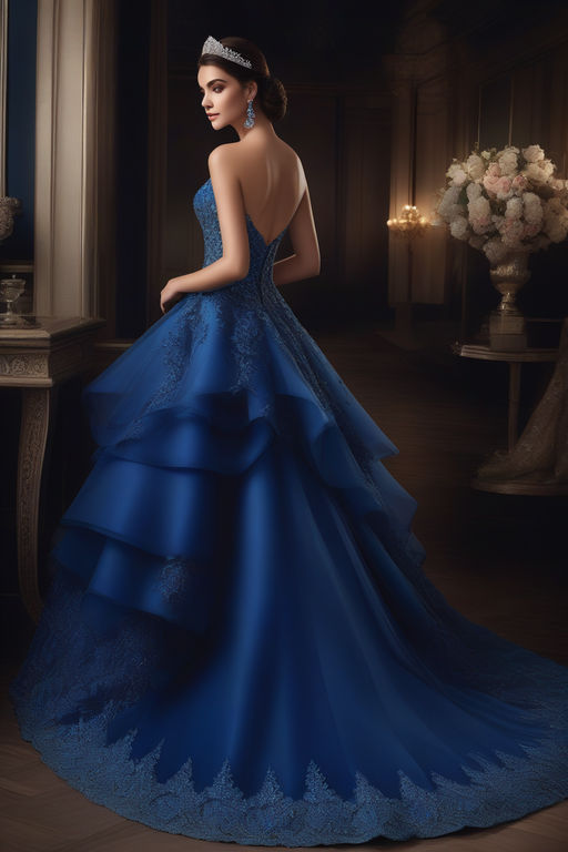 Royal Blue Lace Wedding Dresses Off The Shoulder Appliques Sequins Ball  Gowns | eBay