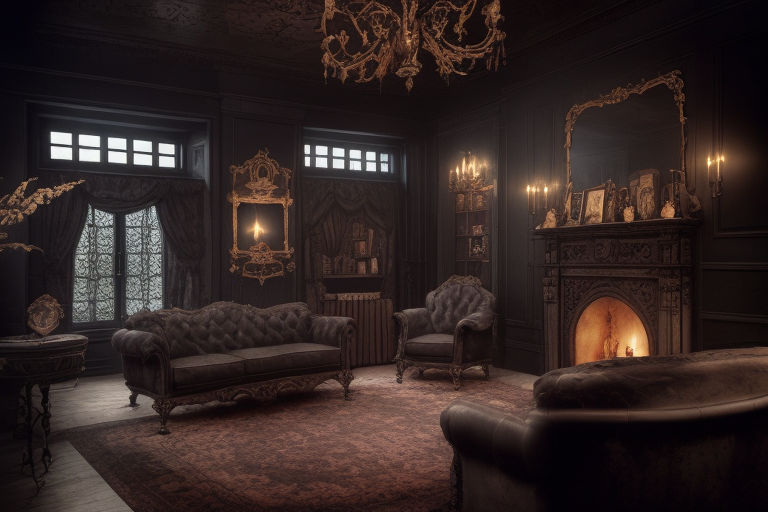 dark gothic living room