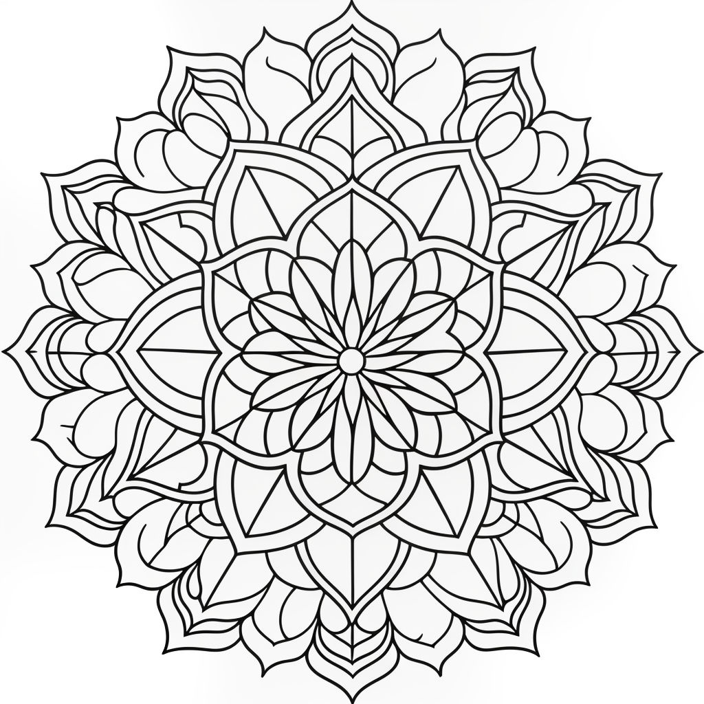 Simple Mandala Shape For Coloring Vector Flower Mandala Book Page