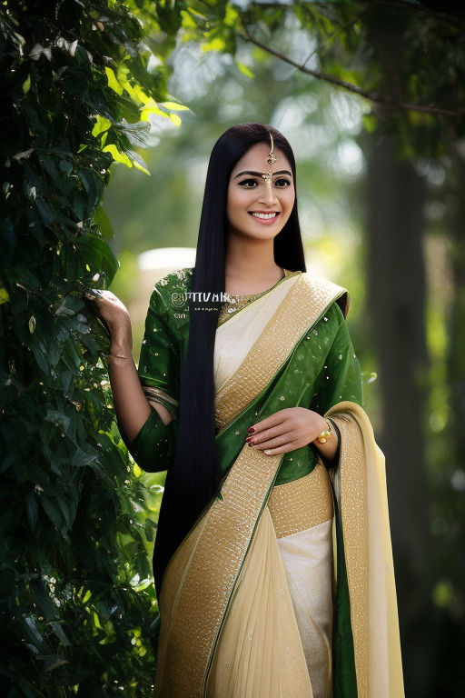 19 years old women with long black straight hair rebonding hair indian  beautiful girl standing in white background looking into camera with black  saree in hand full body details full picture