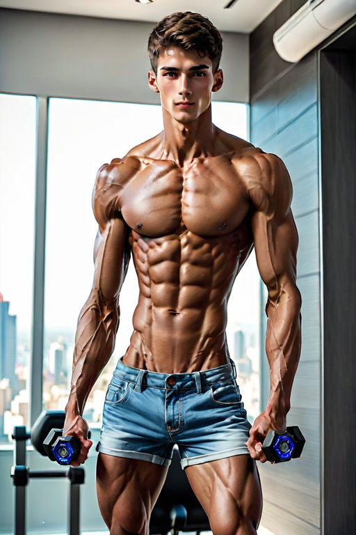 Hot anime guy tall skinny with chiseled abs