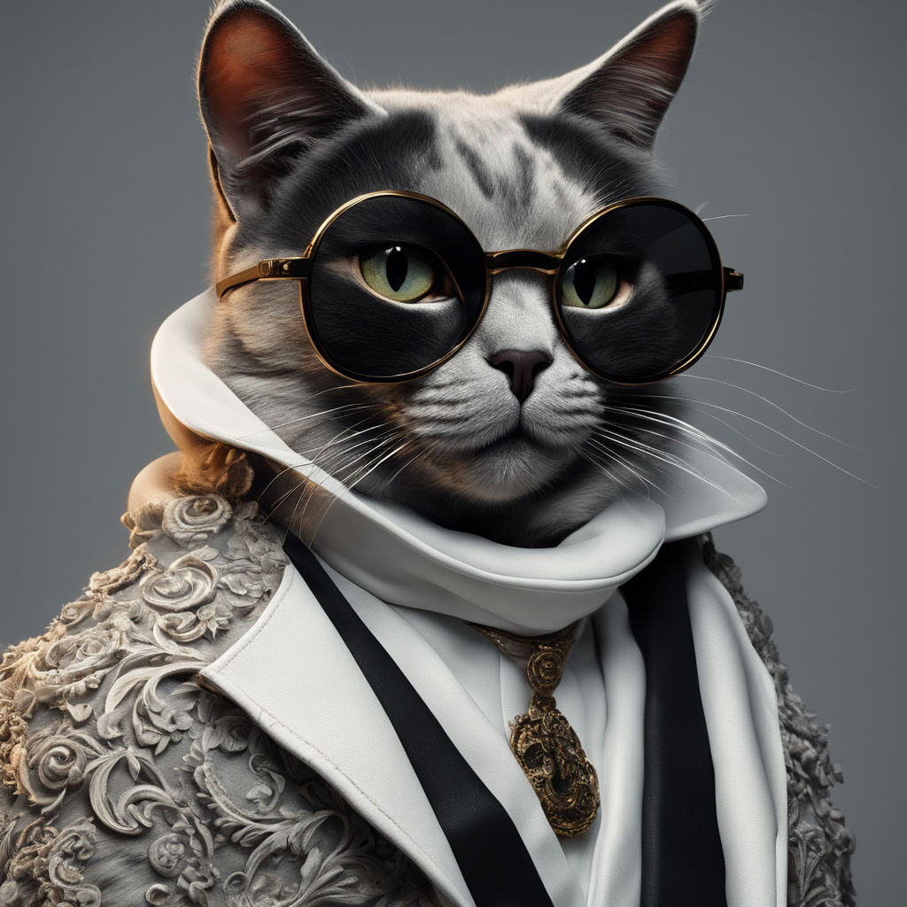 Portrait of a cat with gucci glasses - Playground