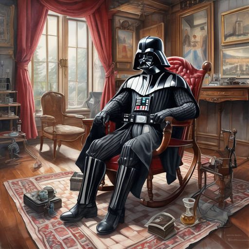 darth vader sitting alone drinking tea - Playground