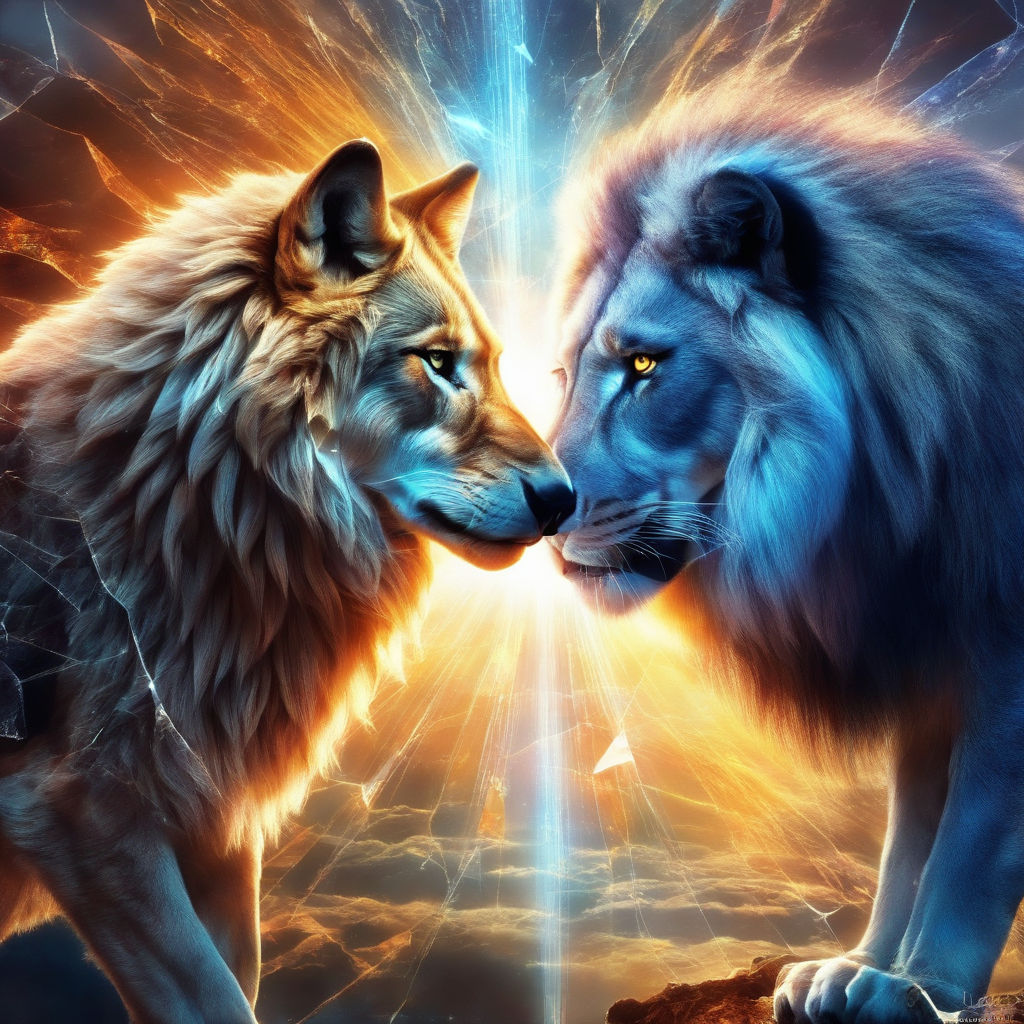 wolf vs lion wallpaper