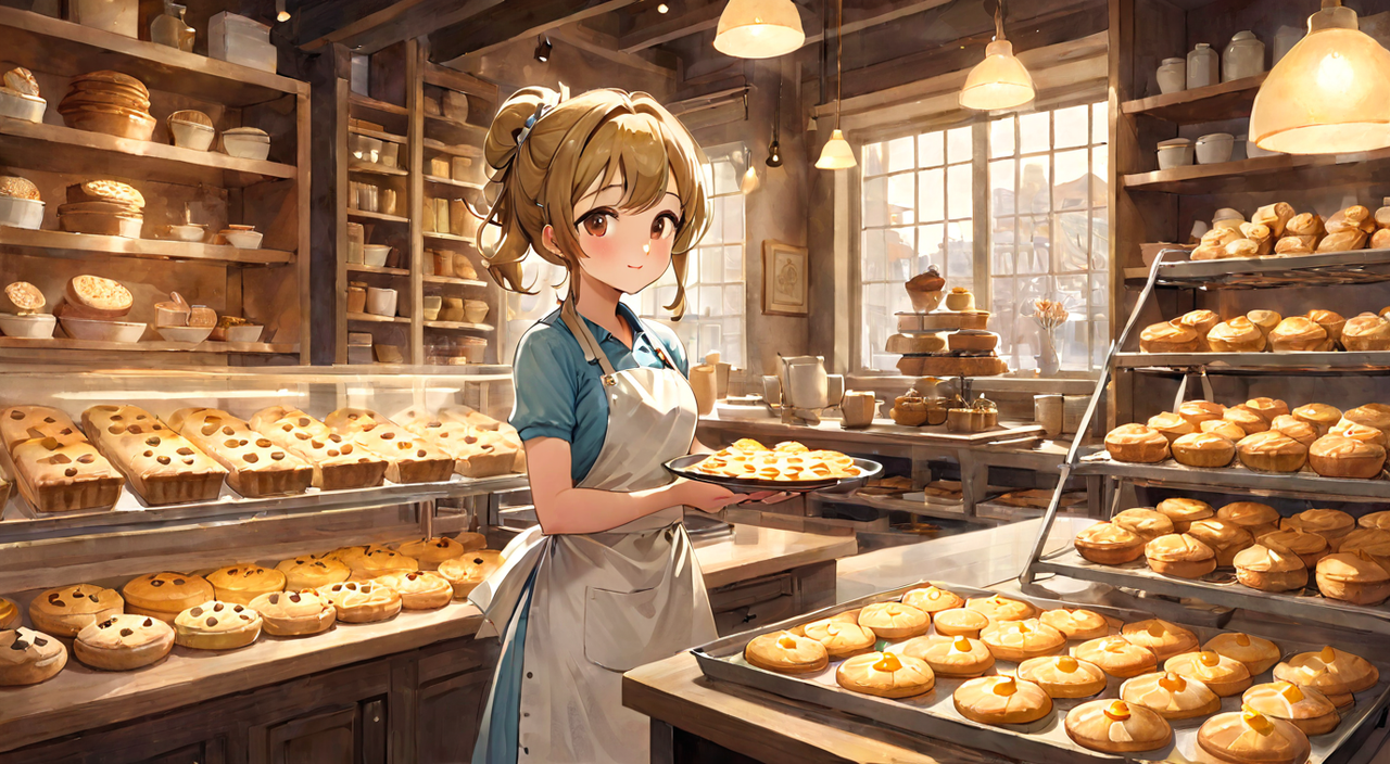 Asian bakery store that specializes in cakes anime by Artimator