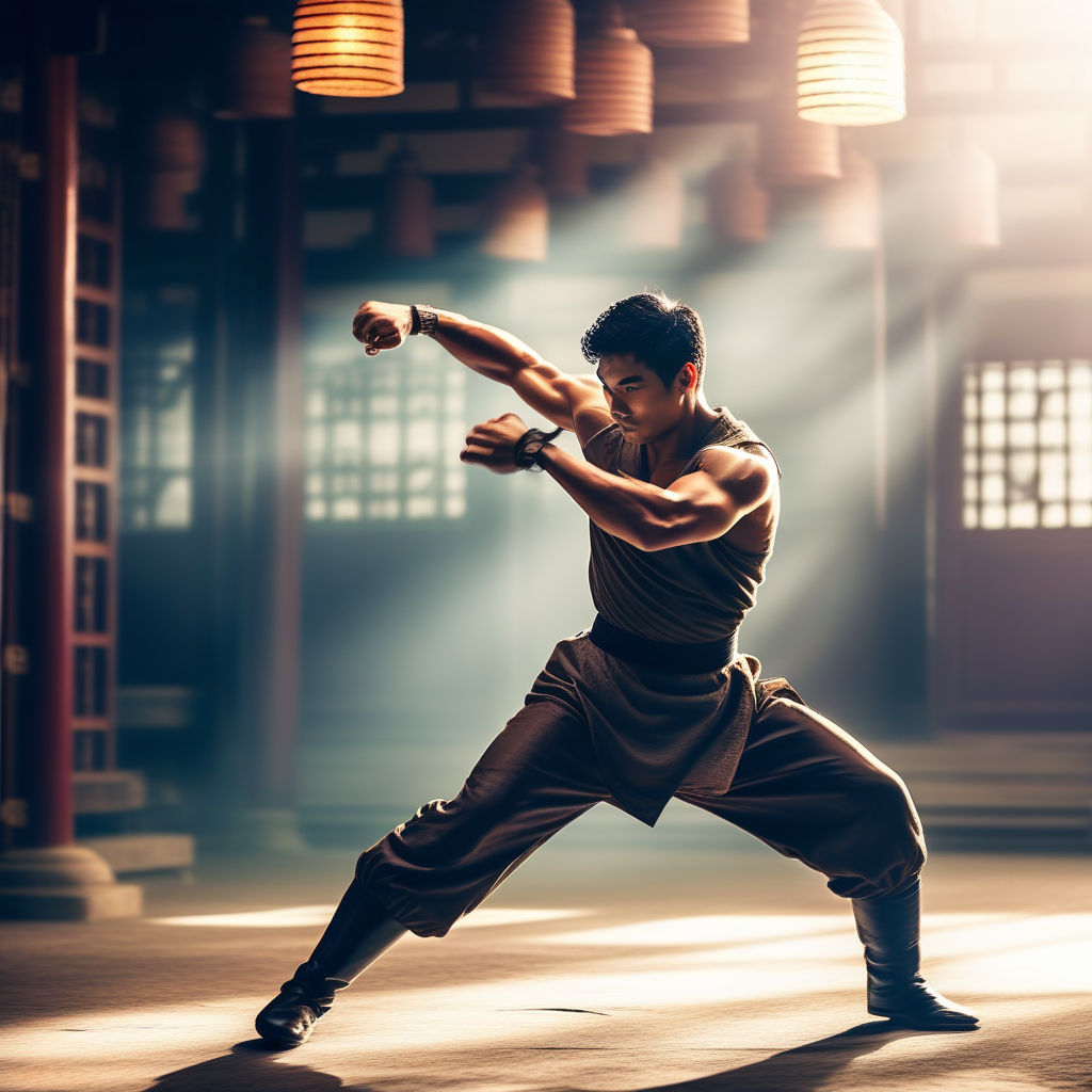 Youga Kungfu Posewoman Posing Isolated On Stock Photo 203419399 |  Shutterstock