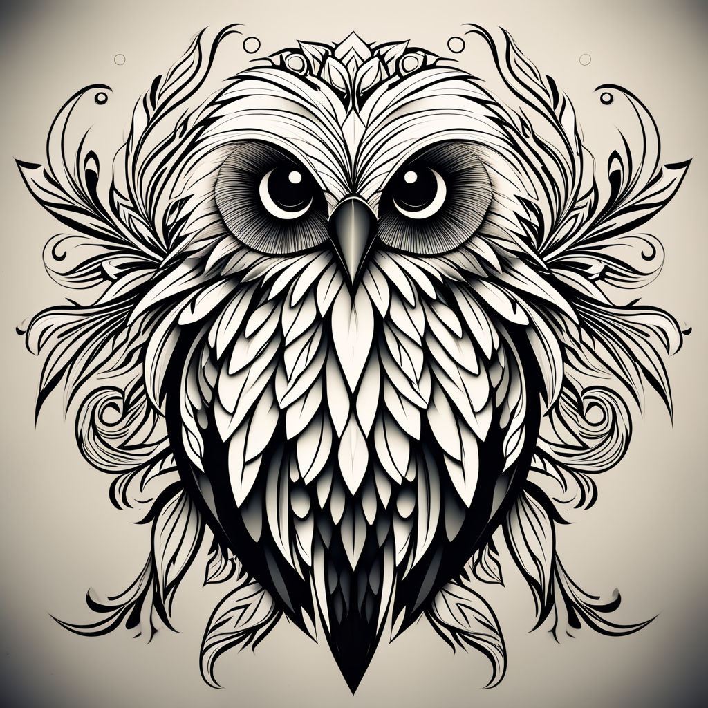 Enchanting Beauty: Dreamcatcher Owl Tattoos - White Buffalo - Medium