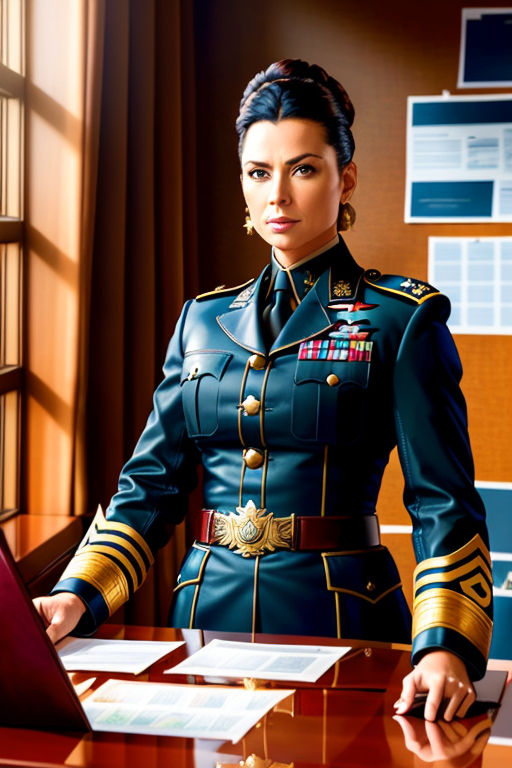 wearing sexy busty military uniform - Playground