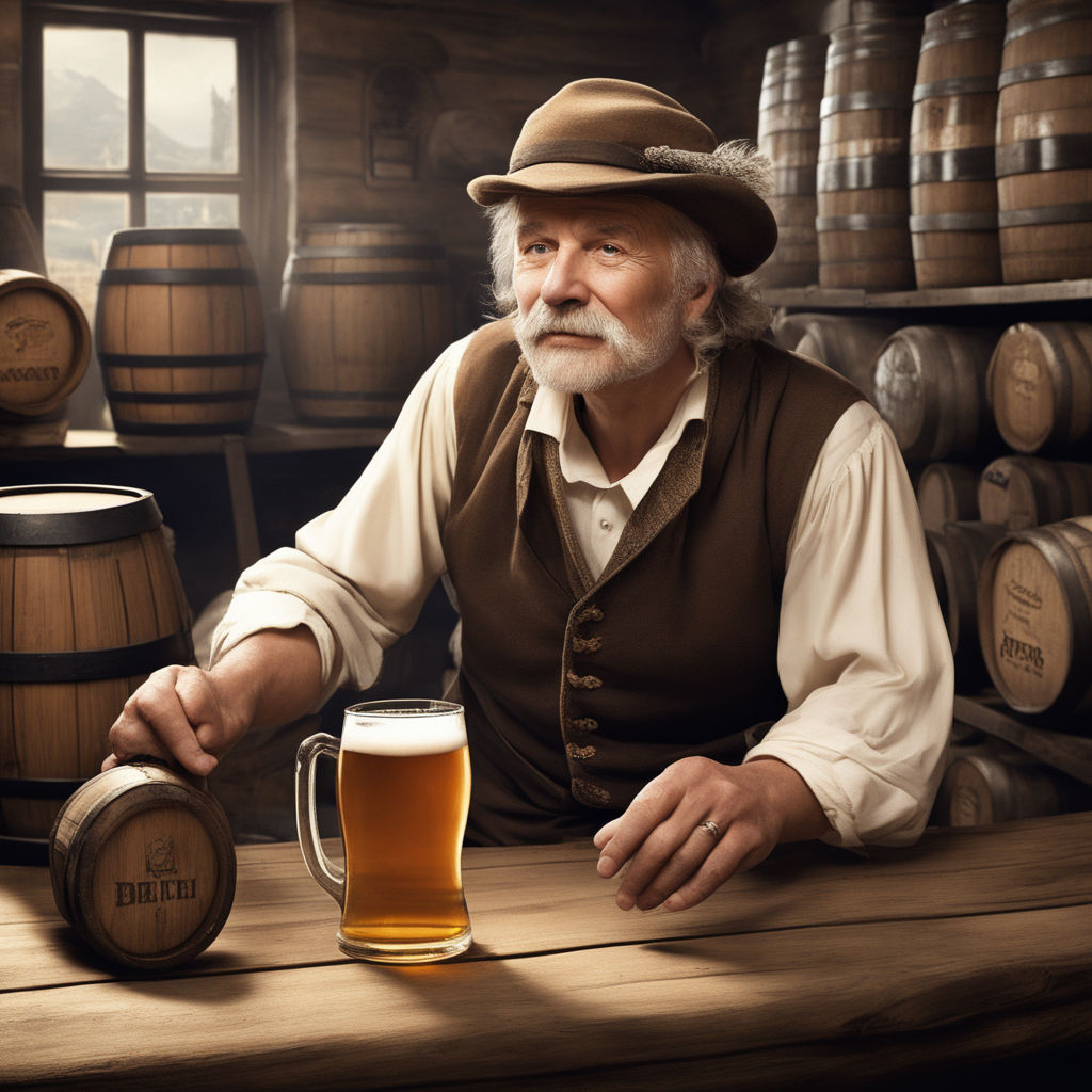 Premium Vector  Dwarf man holding beer barrel frame