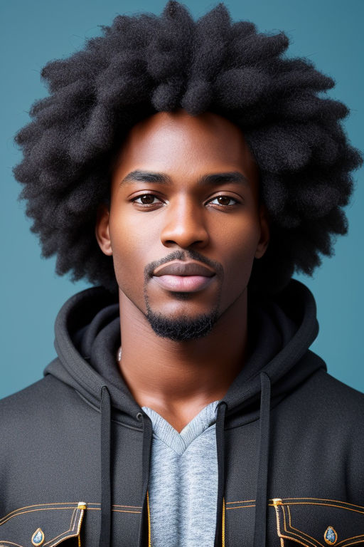 afro puffy hair on men