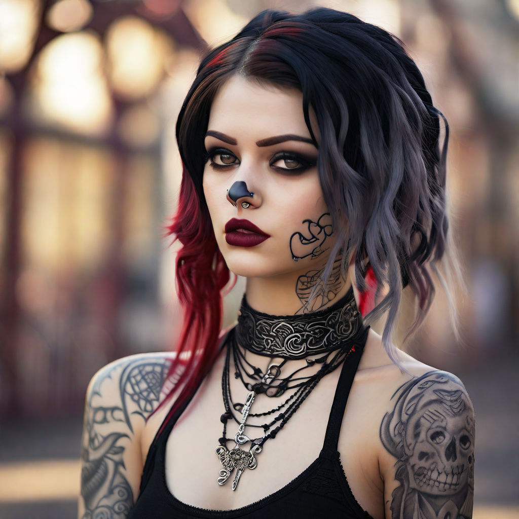 gothic womens neck tattoo｜TikTok Search