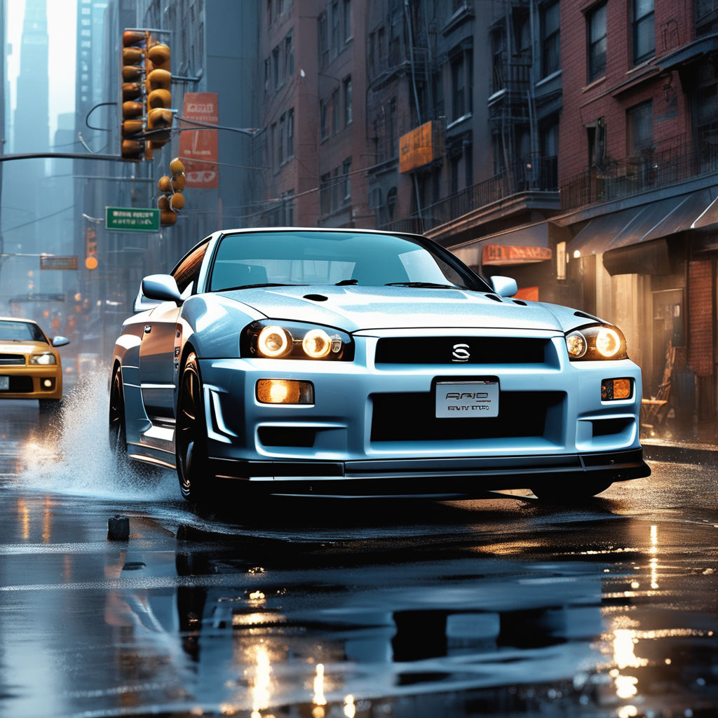 blue nissan skyline wallpaper