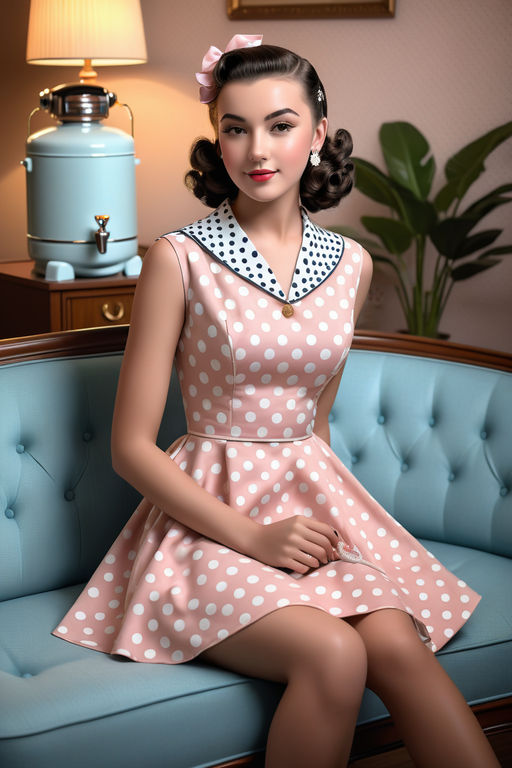 cute young pin-up dress girl rockabilly style - Playground