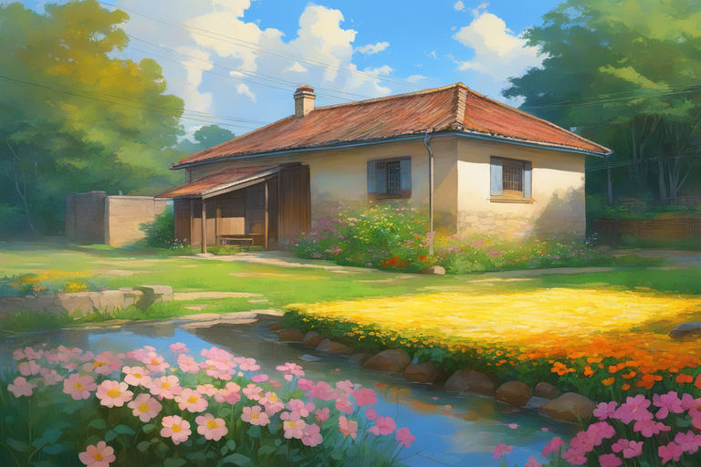 LOFI Street, Houses, Anime Manga Style Background Wallpaper Design,  Illustration, Generated By AI Stock Photo, Picture and Royalty Free Image.  Image 205960282.