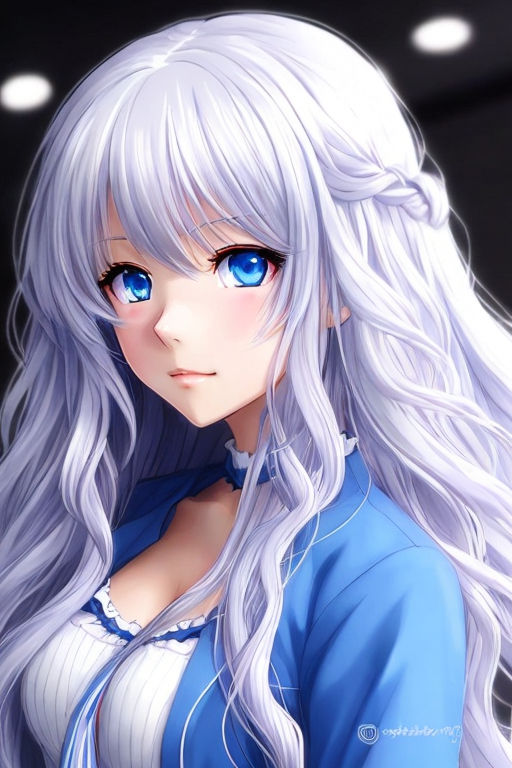 Wallpaper : anime girls, blue eyes, white hair 1050x1505 - mmichael123 -  2201273 - HD Wallpapers - WallHere