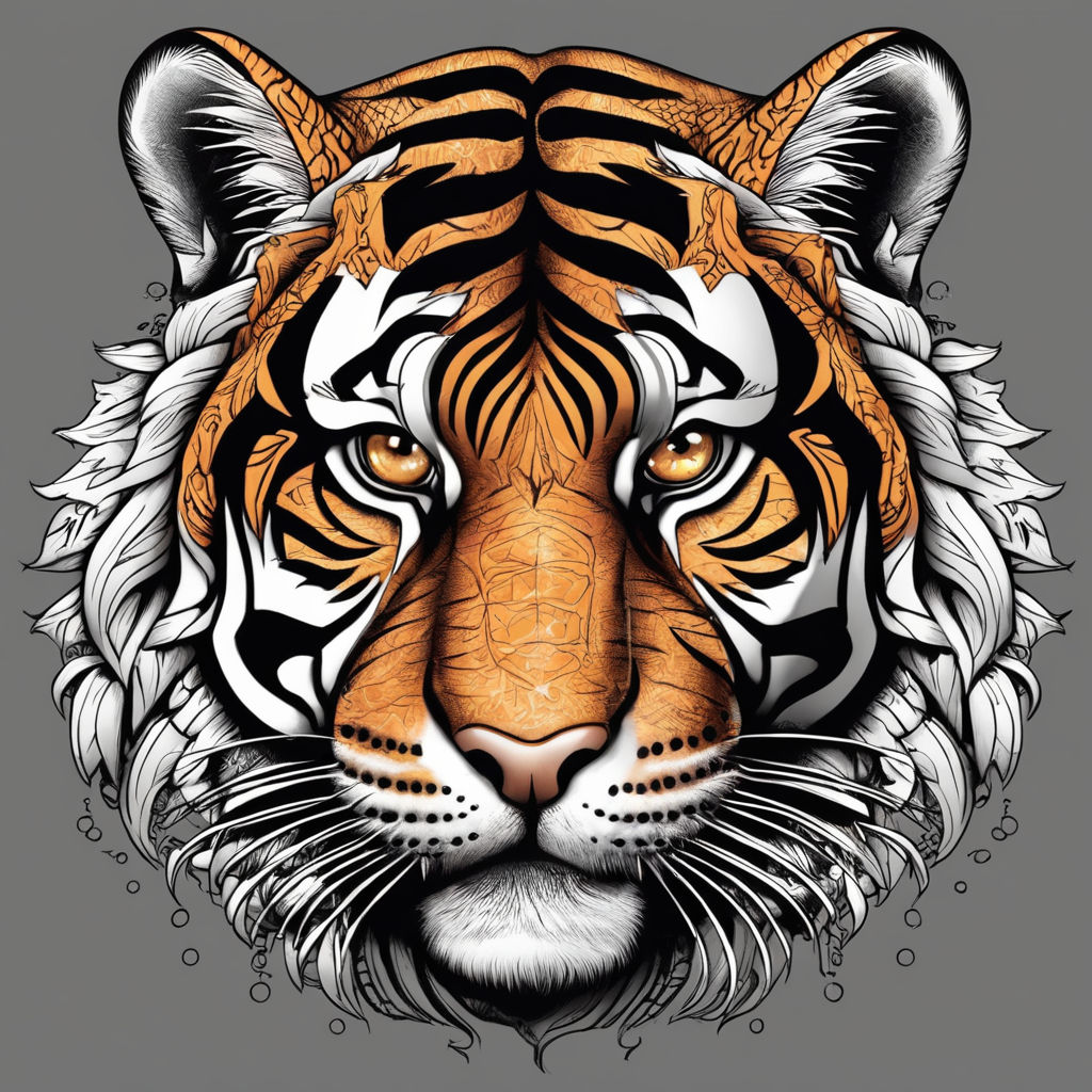Abstract Tiger Head T-Shirt Design Vector – ThreadBasket