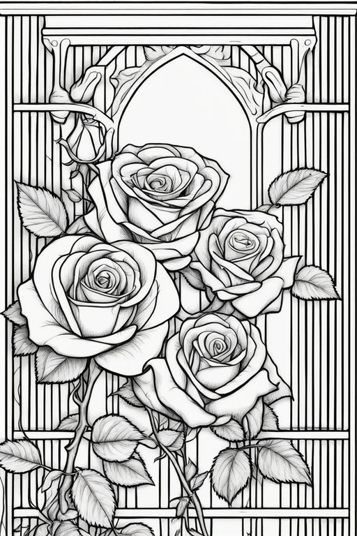 Adult Coloring Book Roses: Advanced Realistic Rose Coloring Book for Adults [Book]