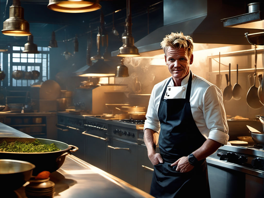 GOR001 : Gordon Ramsay with knife - Iconic Images