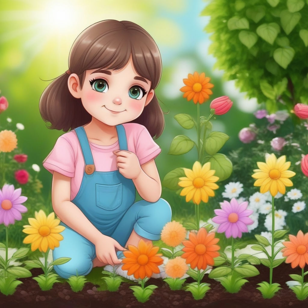 Cute Girl in Garden