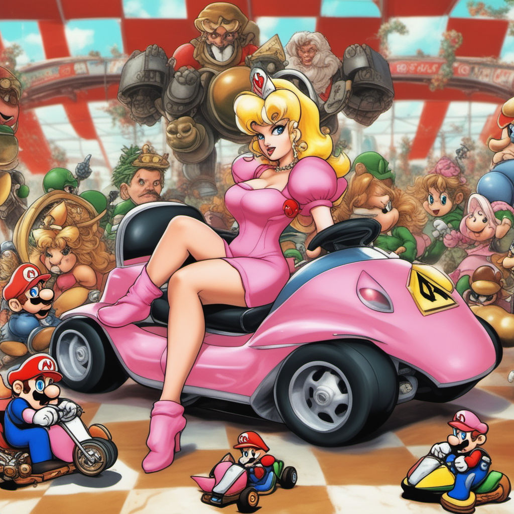 sexy peach mario kart