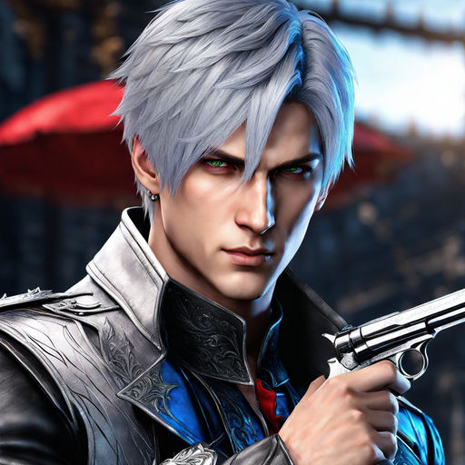 Dante, games, white hair, video games, capcom, devil may cry, guns, thorns,  anime, HD wallpaper