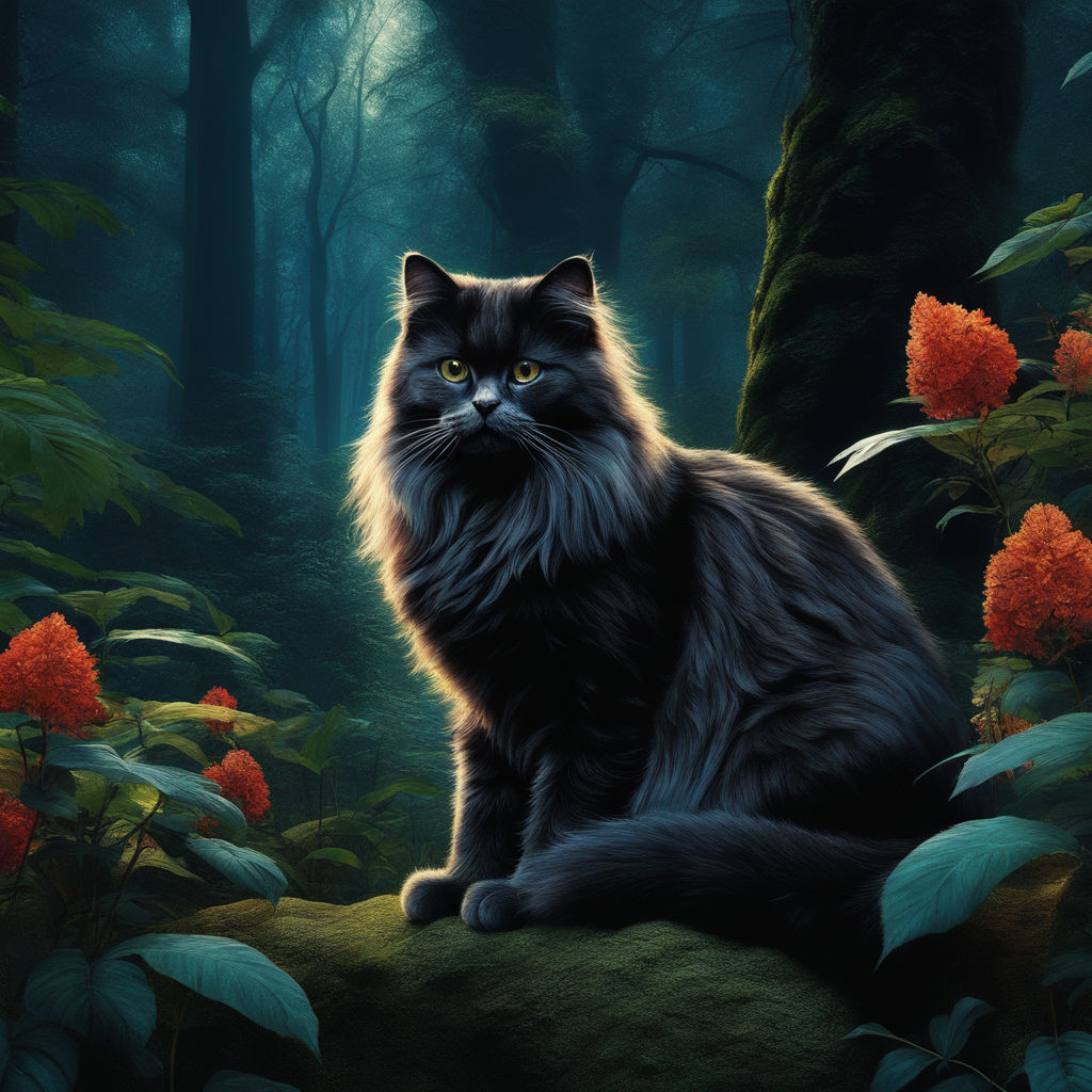 ArtStation - Cats and the forest