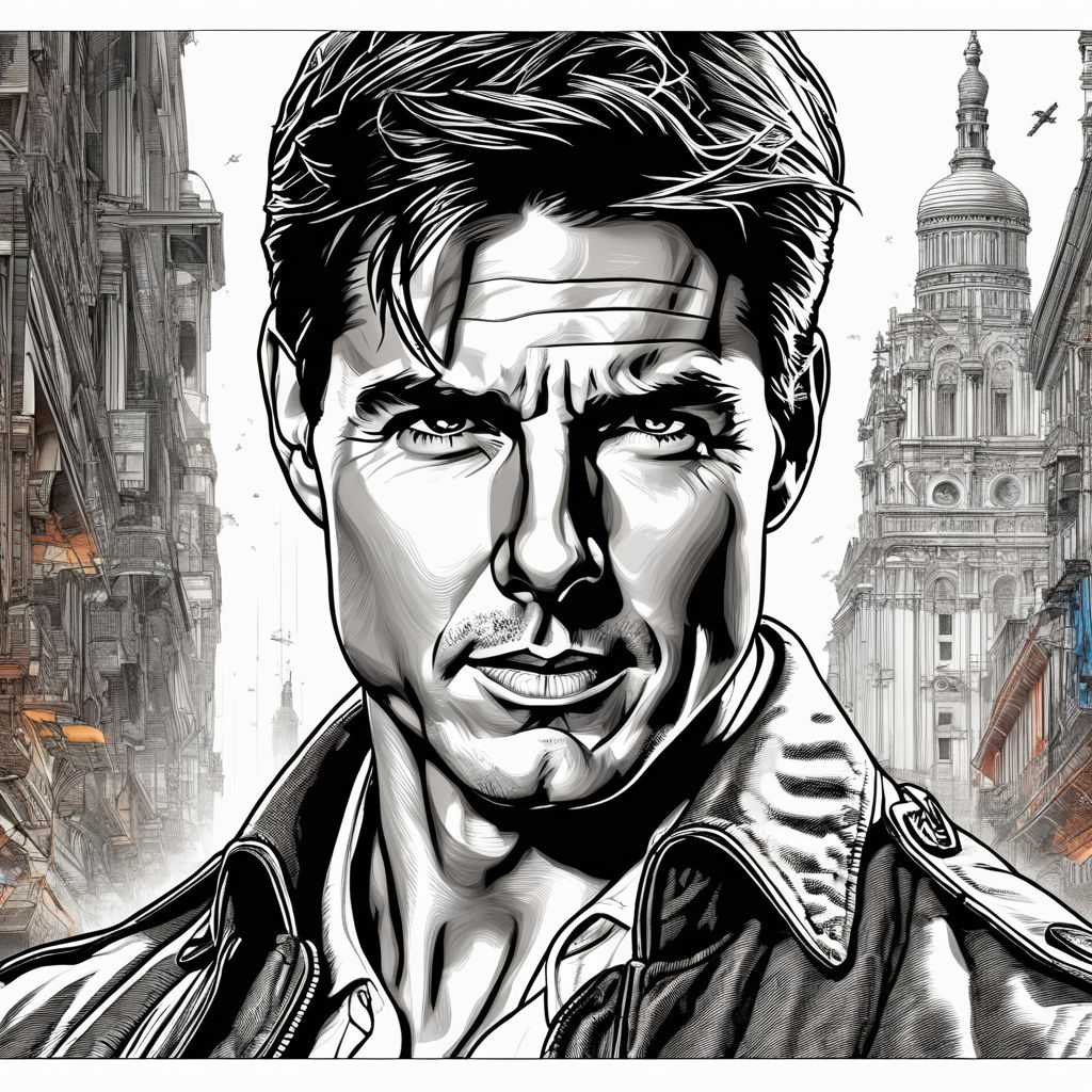 Pencil drawing of Tom Cruise