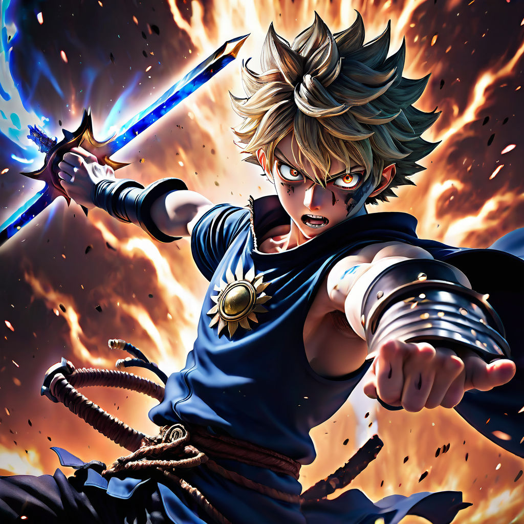 Download Asta Black Clover 4k Demon Fusion Double Swords Wallpaper