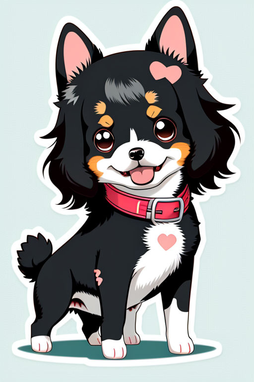 Sweet little cute kawaii anime cartoon puppy dog Vector Image