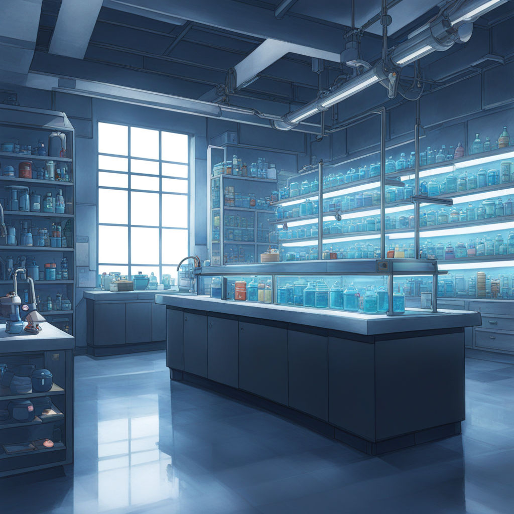 Modern Interior Science Laboratory Or Factory Background With Lighting In  Monotone Stock Photo, Picture and Royalty Free Image. Image 207868453.