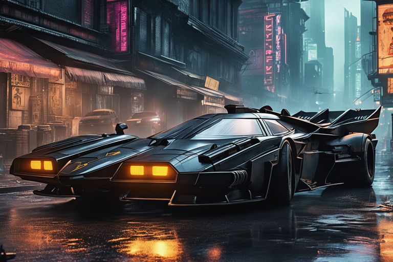 Batman Wallpaper 4K, Cyberpunk, Batmobile, Neon