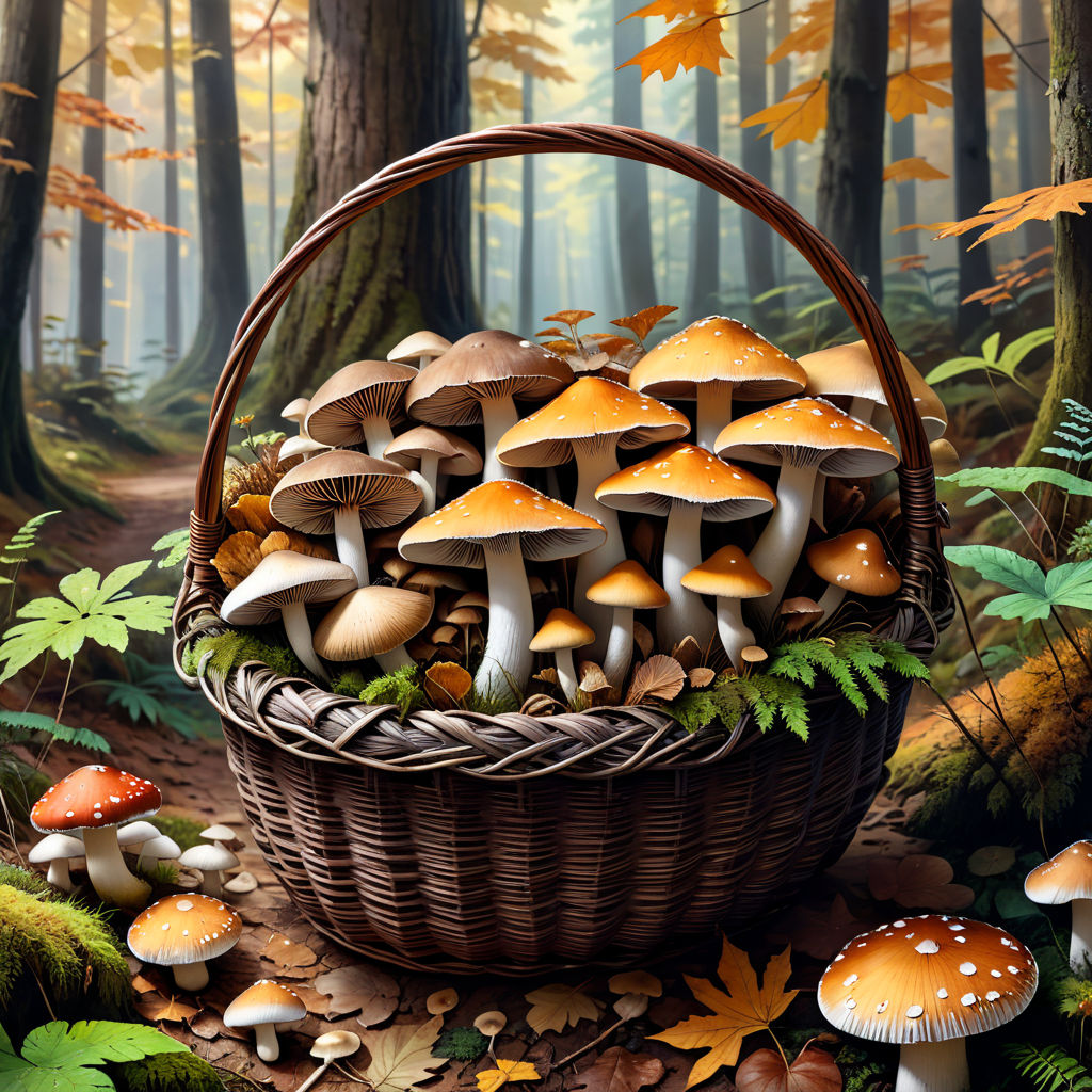 A single mushroom in the center with Skeleton fairies with