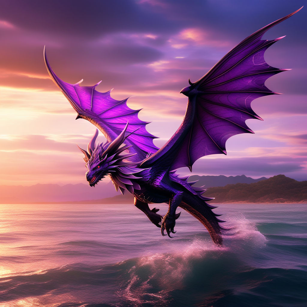 9 Flying Fish Vixen - Purple Kona with Dragon Skin and Wings