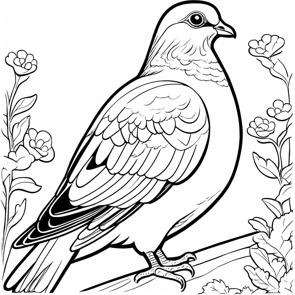 Pigeon Coloring Page For Kids Child Page Clip Art Vector, Pig Drawing, Lip  Drawing, Ring Drawing PNG and Vector with Transparent Background for Free  Download