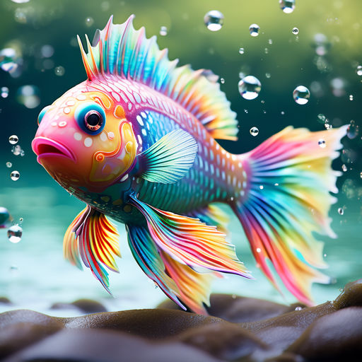 Dive into a world of color with this stunning rainbow fish by @hapo.studio!  🌈🐠 Captured with the soft and vibrant tones of Ohuhu