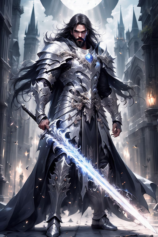 A dark anime character wielding a black sword with an enigmatic aura