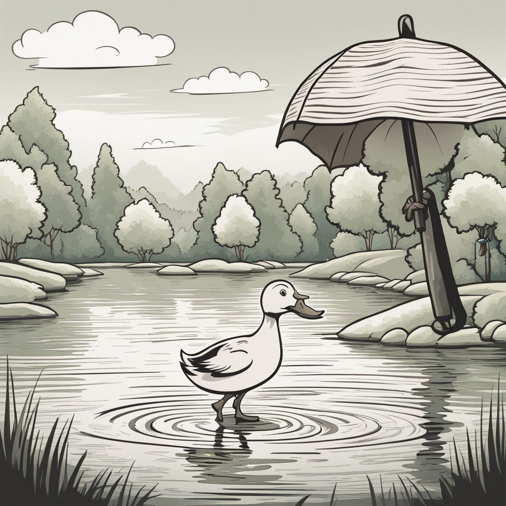 Duck in the Rain, canals, draw and paint, ducks, flowers, love four season,  rainy season, HD wallpaper | Peakpx