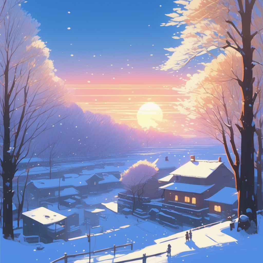 anime snow background