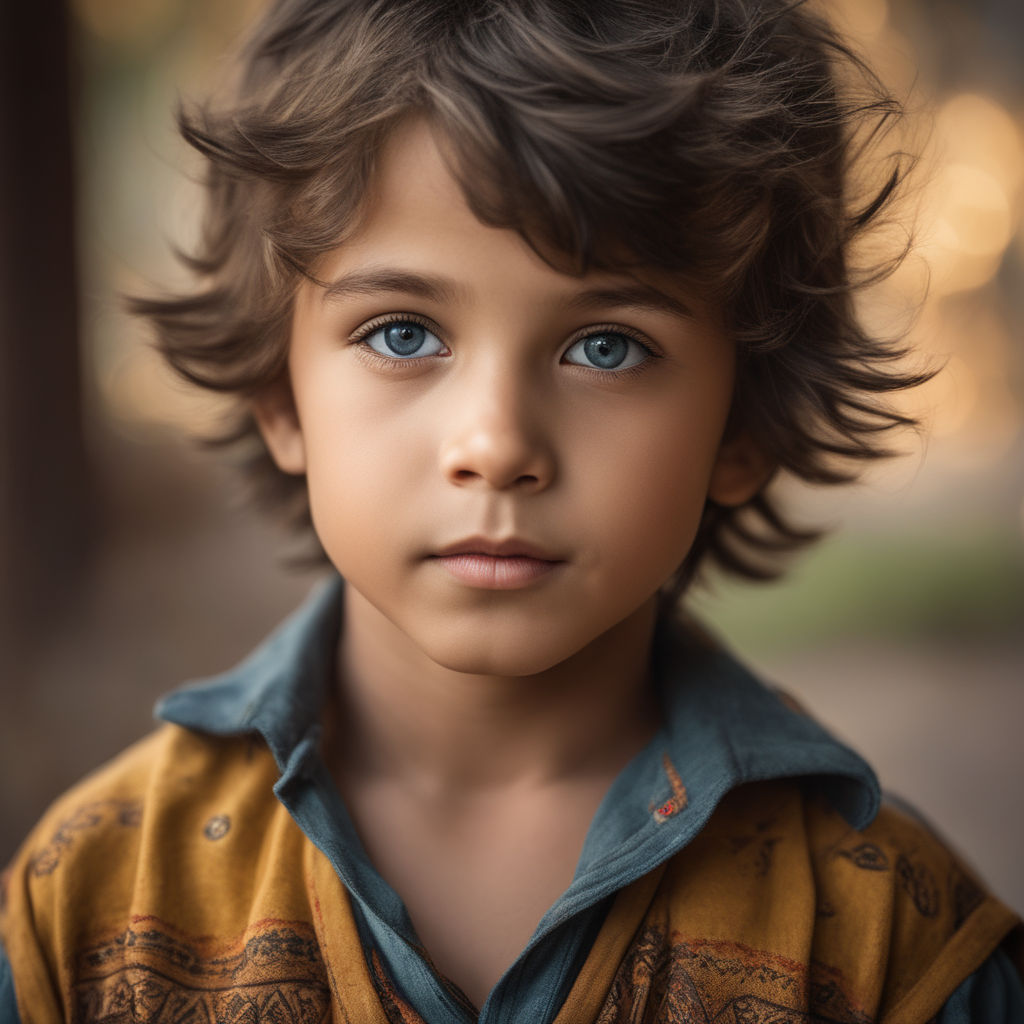 little boy with black hair and blue eyes