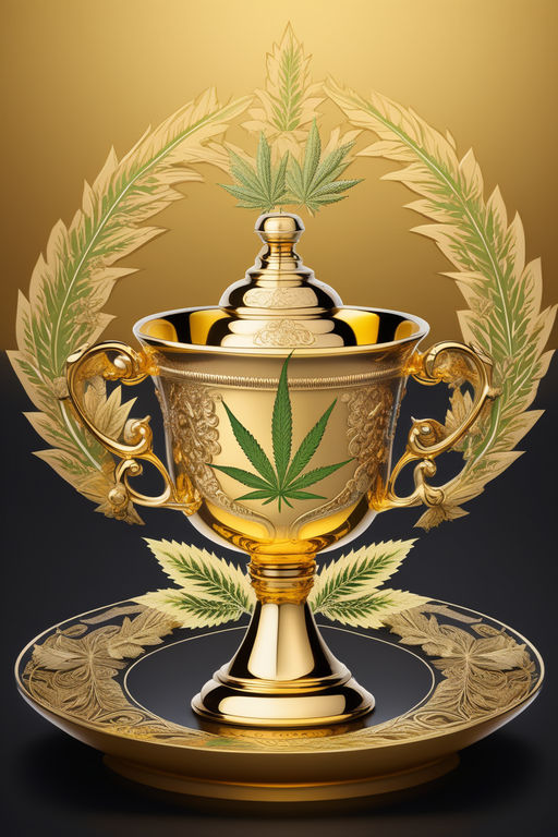 Logo of cannabis with gold - Playground